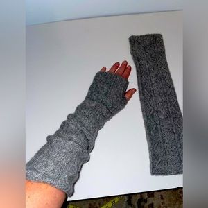 Cable Knit Wool Blend Arm Warmers